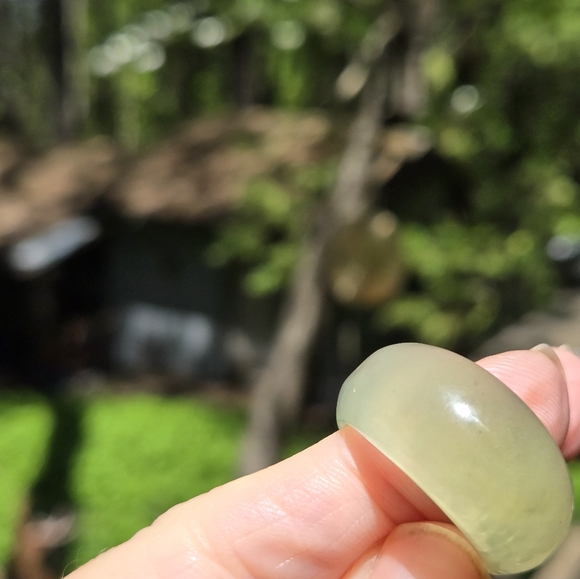 Jade natural gem solid dome ring sz10 - Picture 3 of 5